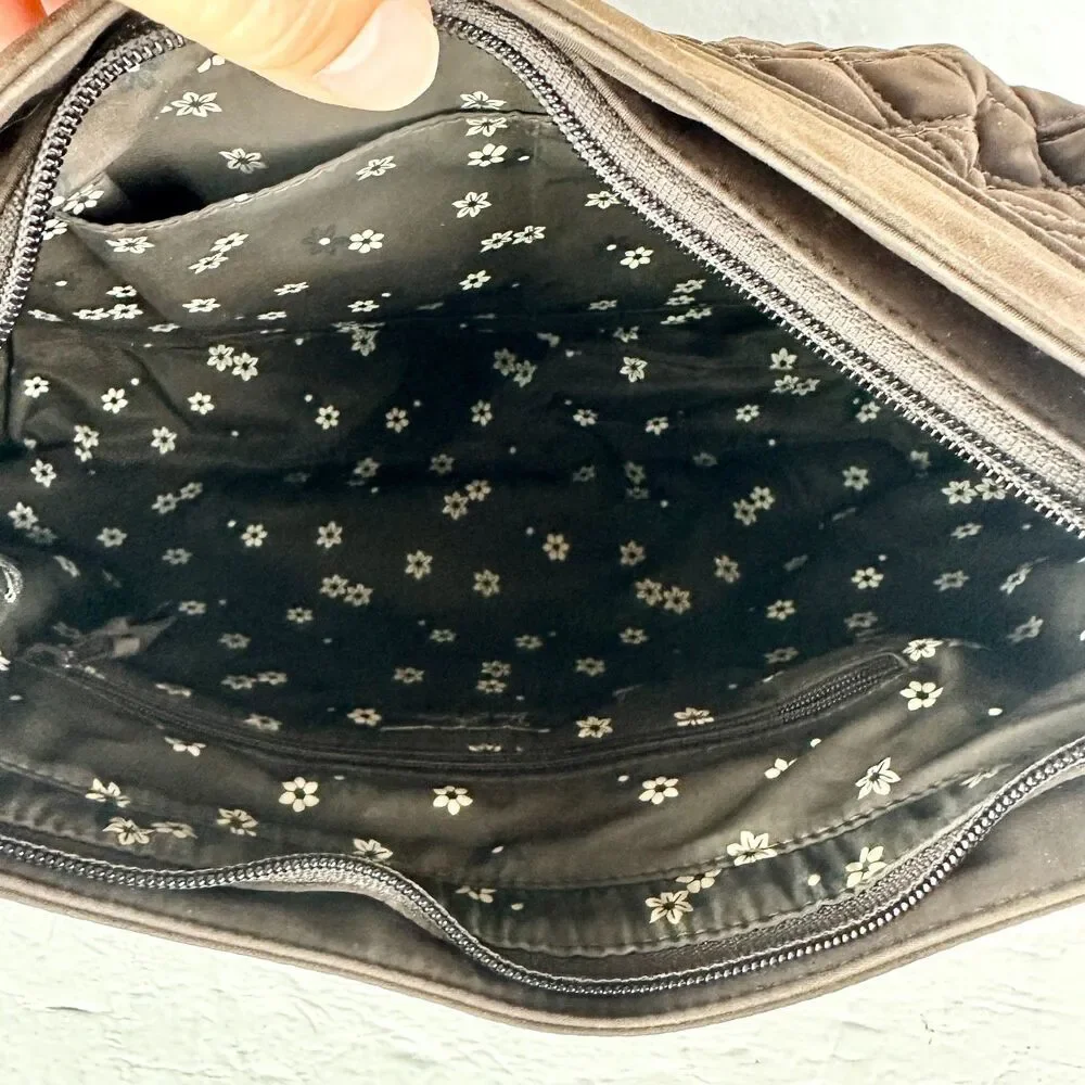 Vera Bradley Quilted Hobo Shoulder Bag Espresso Brown
